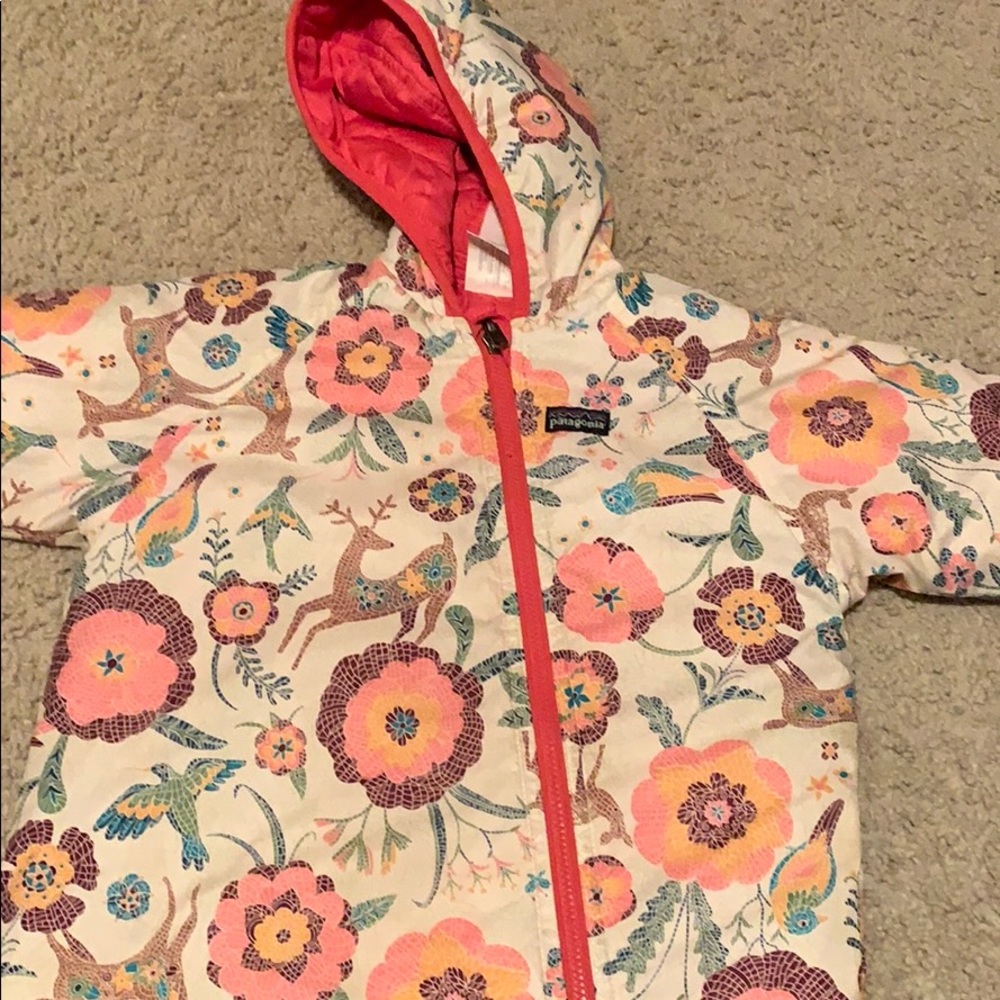 Patagonia snowsuit reversible woodland pattern